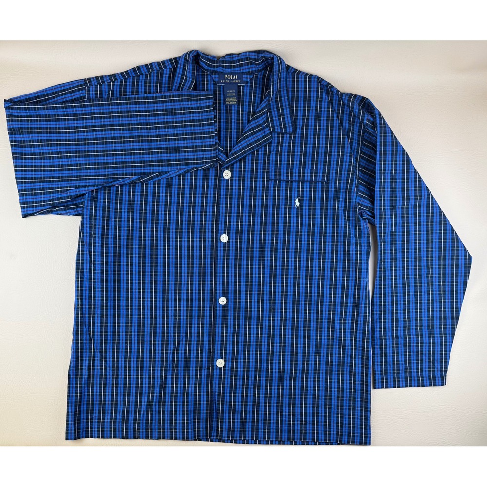 Polo Ralph‎ Lauren Plaid Lounge Camp Shirt Pajama Button Up XL